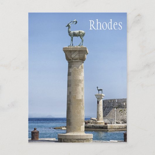 Elafos und Elafina, Eintritt nach Rhodos, Griechen Postkarte (Vorderseite)