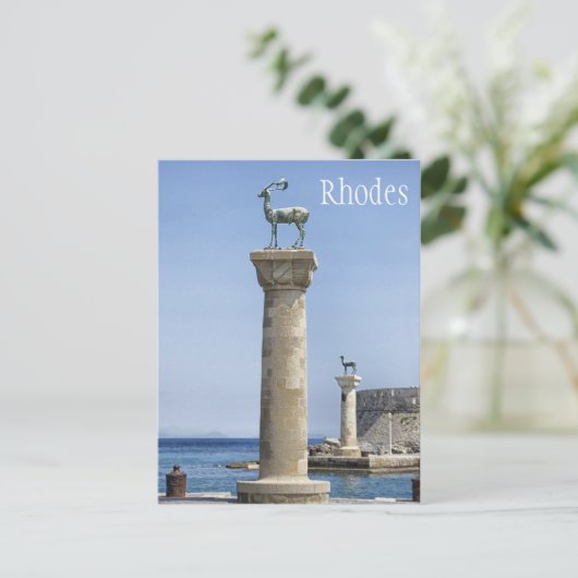 Elafos und Elafina, Eintritt nach Rhodos, Griechen Postkarte (Stehend Vorderseite)