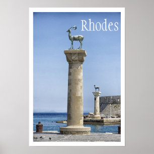 Elafos und Elafina, Rhodos, Griechenland Poster