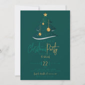 Elagant Emerald Christmas Tree Party Einladung (Vorderseite)