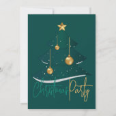 Elagant Emerald Christmas Tree Party Einladung (Rückseite)