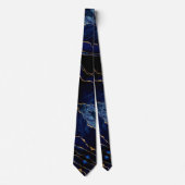 Elagant Neck Tie Agate Navy Blue Gold Marble Krawatte (Vorderseite)