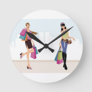 Elagant shopping ladies runde wanduhr