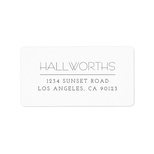 Elagent Modernes Weiß & Schwarz Adressaufkleber (Vorne)