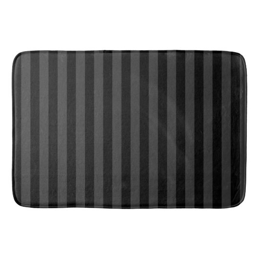 Elagnat Black & Smoky Black Vertical Stripes Badematte (Vorderseite)