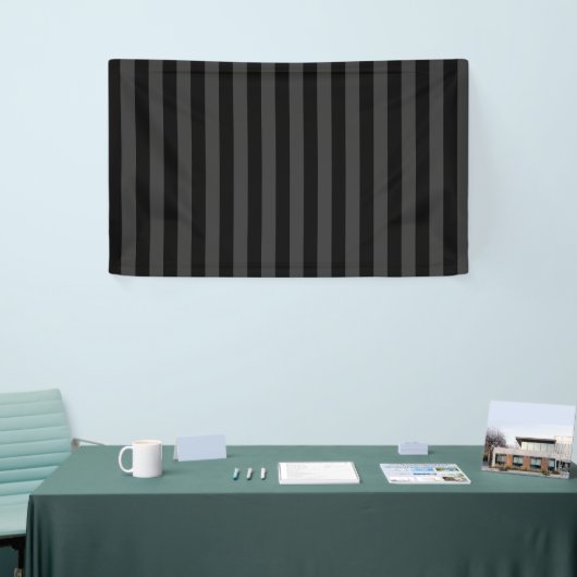 Elagnat Black & Smoky Black Vertical Stripes Banner (Messeveranstaltung)