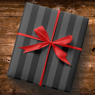 Elagnat Black & Smoky Black Vertical Stripes Geschenkpapier