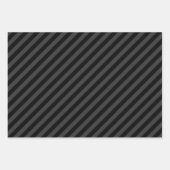 Elagnat Black & Smoky Black Vertical Stripes Geschenkpapier Set (Vorderseite 2)