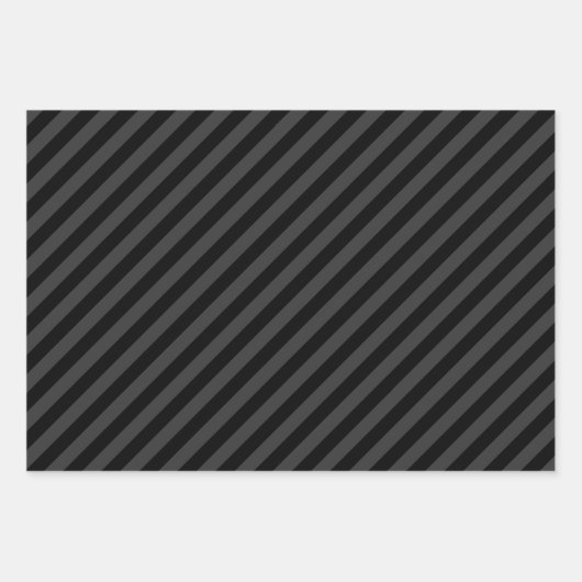 Elagnat Black & Smoky Black Vertical Stripes Geschenkpapier Set (Vorderseite 2)