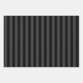 Elagnat Black & Smoky Black Vertical Stripes Geschenkpapier Set (Vorderseite)