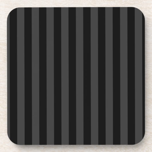 Elagnat Black & Smoky Black Vertical Stripes Getränkeuntersetzer (Vorderseite)