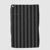 Elagnat Black & Smoky Black Vertical Stripes Golfhandtuch (Vorderseite)