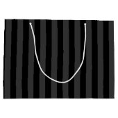 Elagnat Black & Smoky Black Vertical Stripes Große Geschenktüte (Rückseite)