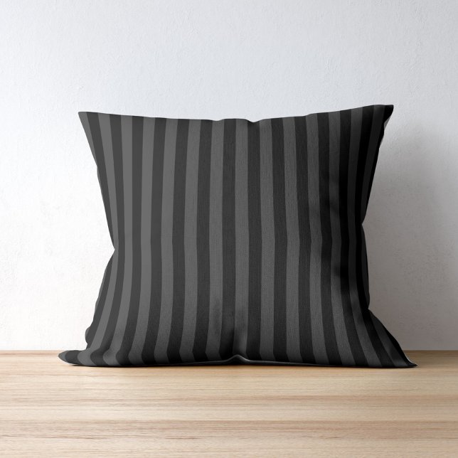 Elagnat Black & Smoky Black Vertical Stripes Kissen (Von Creator hochgeladen)