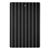 Elagnat Black & Smoky Black Vertical Stripes Mini Klemmbrett (Rückseite)