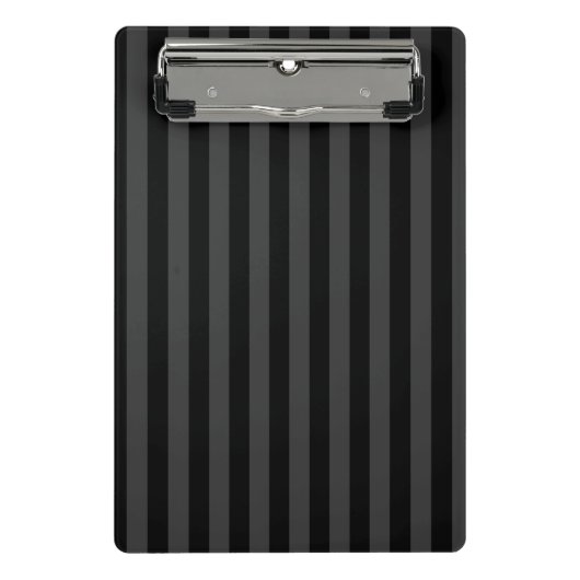 Elagnat Black & Smoky Black Vertical Stripes Mini Klemmbrett (Vorderseite)