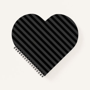 Elagnat Black & Smoky Black Vertical Stripes Notizblock