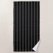 Elagnat Black & Smoky Black Vertical Stripes Strandtuch (Vorderseite)