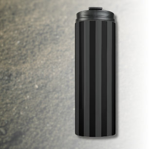 Elagnat Black & Smoky Black Vertical Stripes Thermosbecher