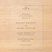 Elaine Monogram Elegant Wedding Acryleinladungen (Vorderseite)