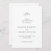 Elaine Monogram Elegant Wedding Save The Date (Vorne/Hinten)
