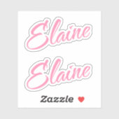 Elaine Name in Pink x2 Aufkleber (Blatt)