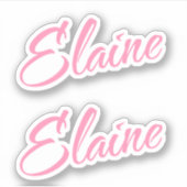 Elaine Name in Pink x2 Aufkleber (Vorderseite)