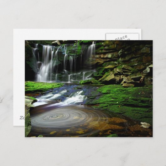 Elakala Wasserfall-wirbelnde Pool-moosige Felsen Postkarte (Vorne/Hinten)