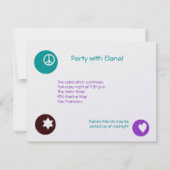 Elana Pearl Shimmer Bat Mitzvah Empfang Einladung (Rückseite)