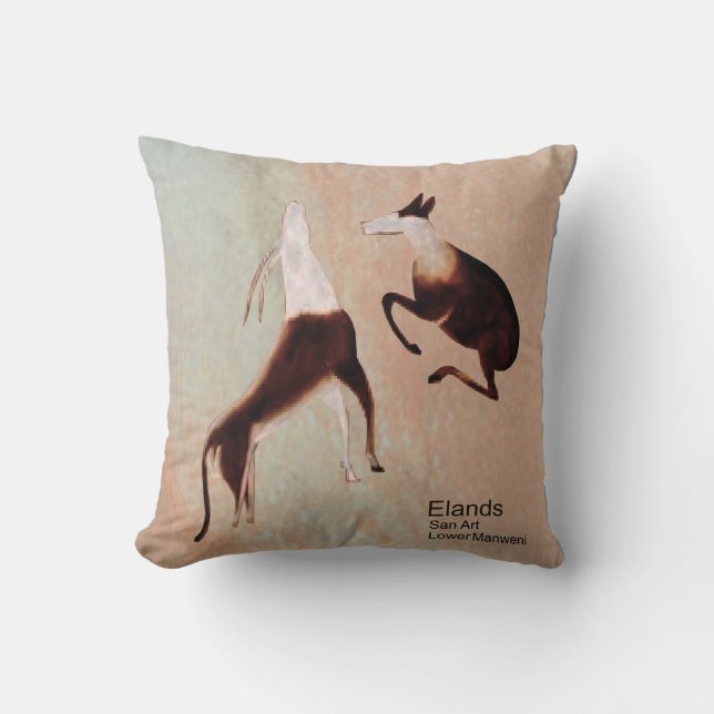 Eland. San Art Throw Pillows Kissen (Vorderseite)