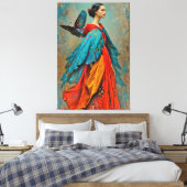 „Elaris“ - Federn des Werdens Leinwanddruck (Insitu (Schlafzimmer))