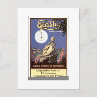 Elasta Gas gefüllte Lampen Vintage Stromwerbung Postkarte