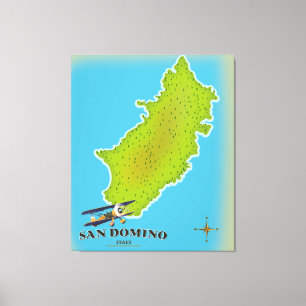 Elba Italien Karte Reiseplakat Leinwanddruck