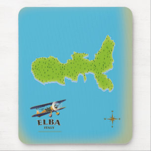 Elba Italien Karte Reiseplakat Mousepad