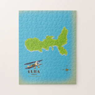 Elba Italien Karte Reiseplakat Puzzle