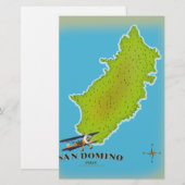 Elba Italy map travel poster Briefpapier (Vorne/Hinten)