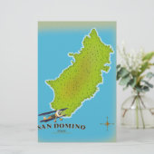 Elba Italy map travel poster Briefpapier (Stehend Vorderseite)