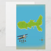 Elba Italy map travel poster Briefpapier (Vorne/Hinten)