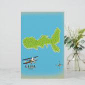 Elba Italy map travel poster Briefpapier (Stehend Vorderseite)