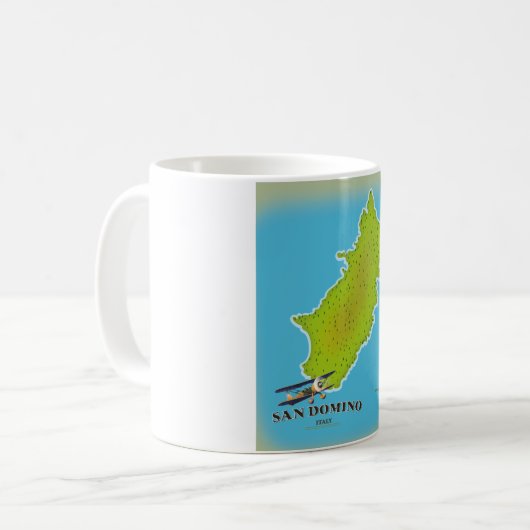 Elba Italy map travel poster Kaffeetasse (Vorderseite Links)