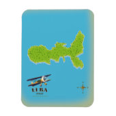 Elba Italy map travel poster Magnet (Vertikal)