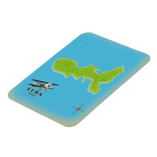 Elba Italy map travel poster Magnet (Linke Seite)