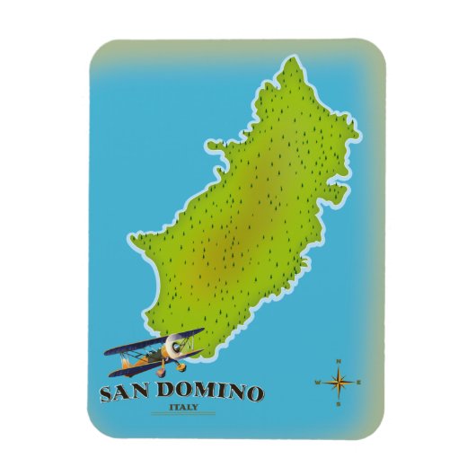 Elba Italy map travel poster Magnet (Vertikal)