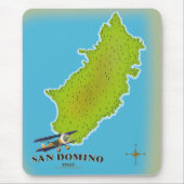 Elba Italy map travel poster Mousepad (Vorne)