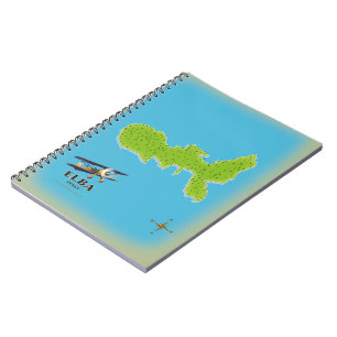 Elba Italy map travel poster Notizblock