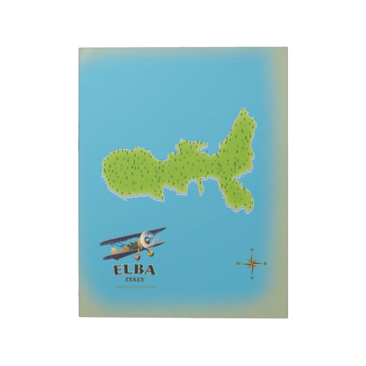 Elba Italy map travel poster Notizblock (Rotiert)