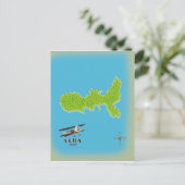 Elba Italy map travel poster Postkarte (Stehend Vorderseite)