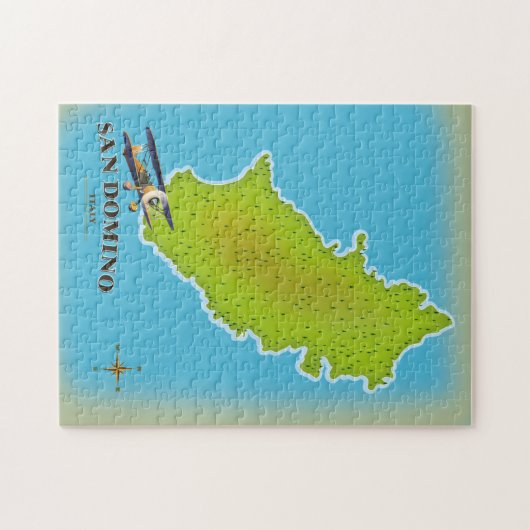 Elba Italy map travel poster Puzzle (Horizontal)