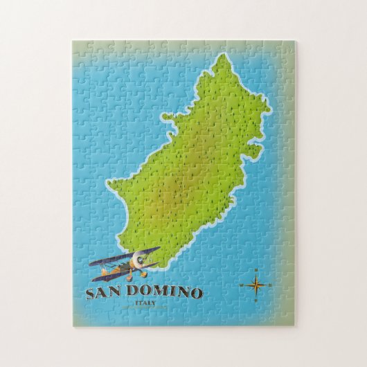 Elba Italy map travel poster Puzzle (Vertikal)