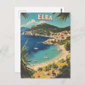 Elba Vintag Postkarte (Vorne/Hinten)